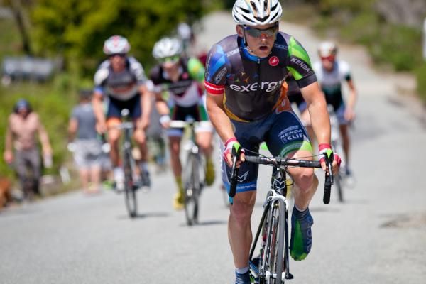Logan Loader (Team Exergy) pulls away from the field halfway through stage two of the Sea Otter Classic.
