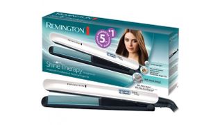 Remington Shine Therapy Advanced Ceramic Hair Straighteners, and the box