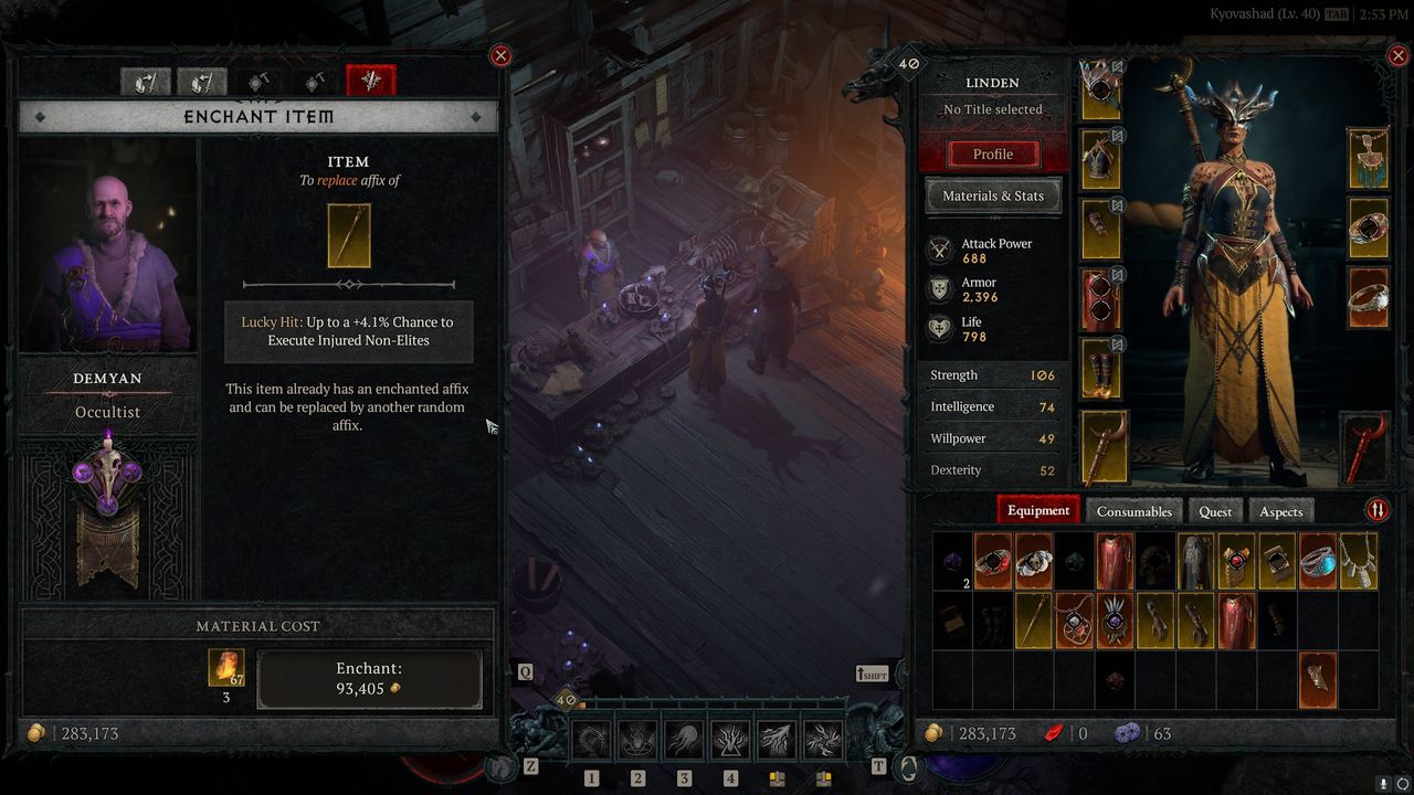 Diablo 4 item enchanting