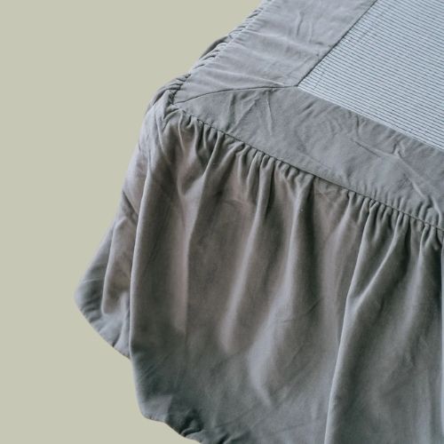 Graham and Green, Pale Sage Velvet Frill Edged Valances