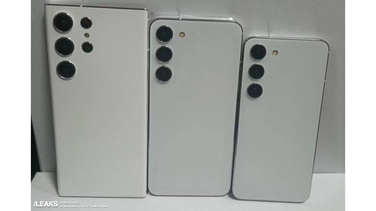 Leaked dummy units of the Galaxy S23 series