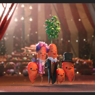 kevin the carrot and family in aldi christmas advert 2019