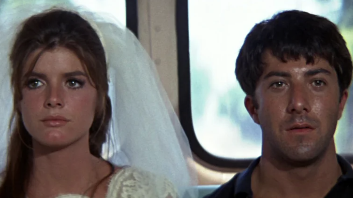 Dustin Hoffman and Katharine Ross in The Graduate