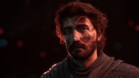 A man looking straight ahead during one of the best Xbox Series X games, Clair Obscur: Expedition 33