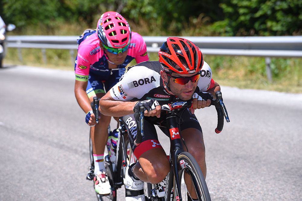 Jan Barta gets aero in the breakaway during stage 6 of the Tour de France.