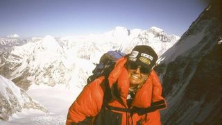 Mountaineer Ellen Miller on the north side of Mt. Everest 2001