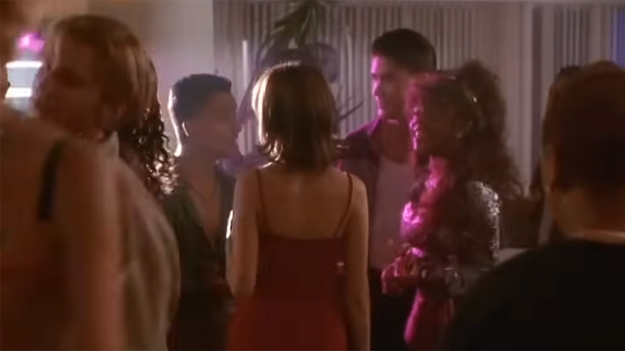 Rachel Leigh Cook in the red dress in She's All That.