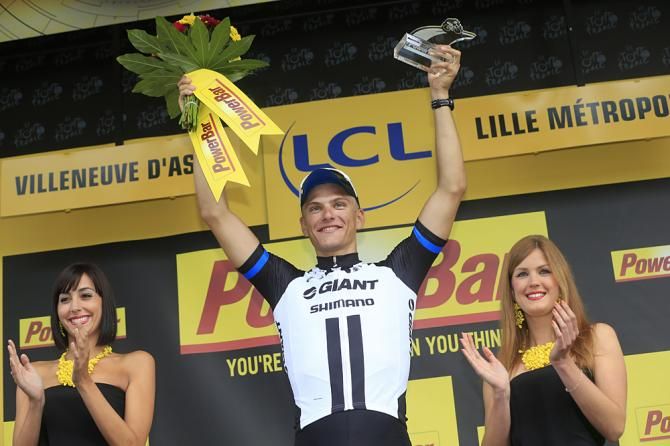Marcel Kittel (Giant-Shimano) celebrates his third stage win in the Tour de France