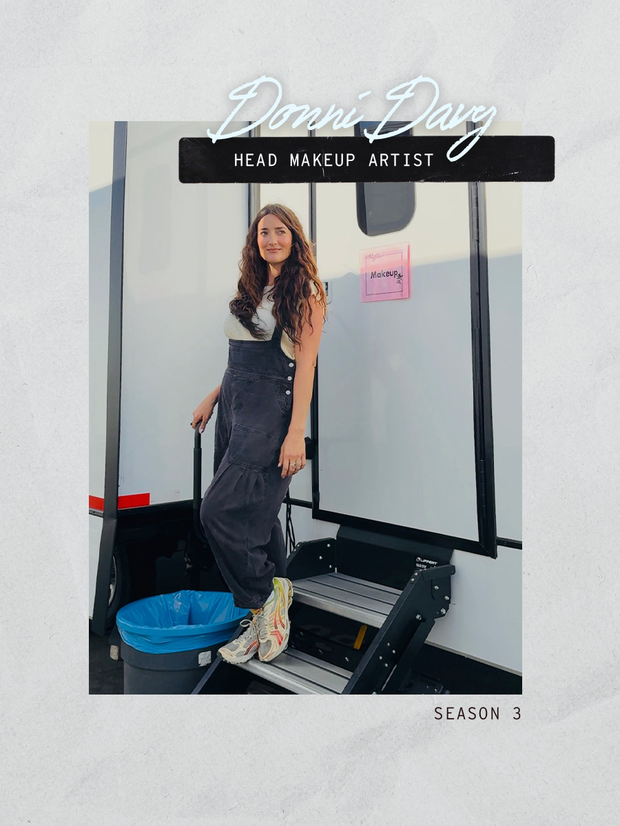 Head makeup artist Donni Davy outside of her trailer on the set of the third season of HBO's Euphoria.