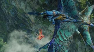 Jake flying a banshee in Avatar
