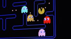 A photo of the vintage Pac-Man videogame. 