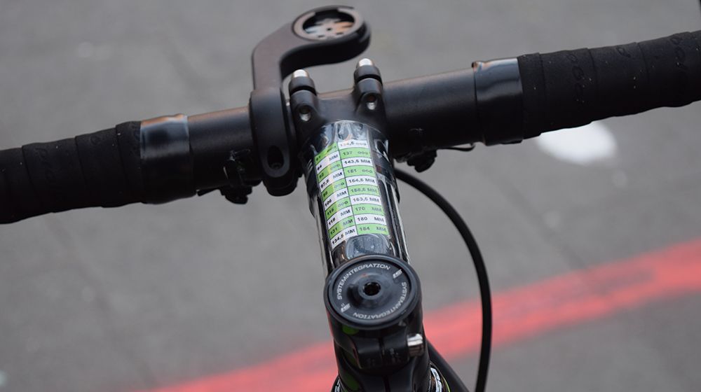 Key course details were taped to Vanmarcke's stem