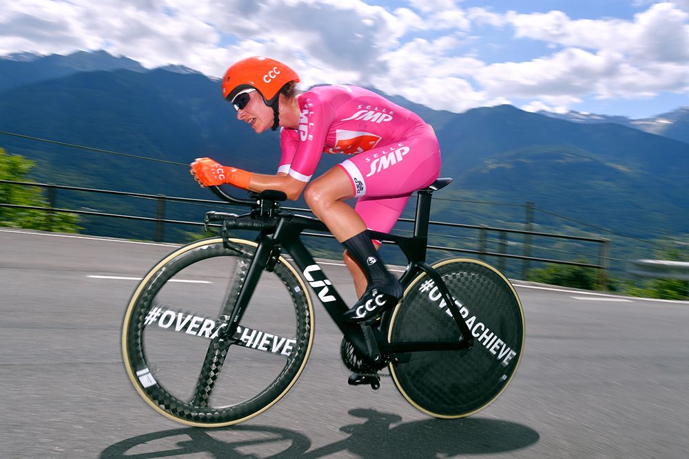 Marianne Vos (CCC-Liv) during the stage 6 uphill time trial at the Giro Rosa