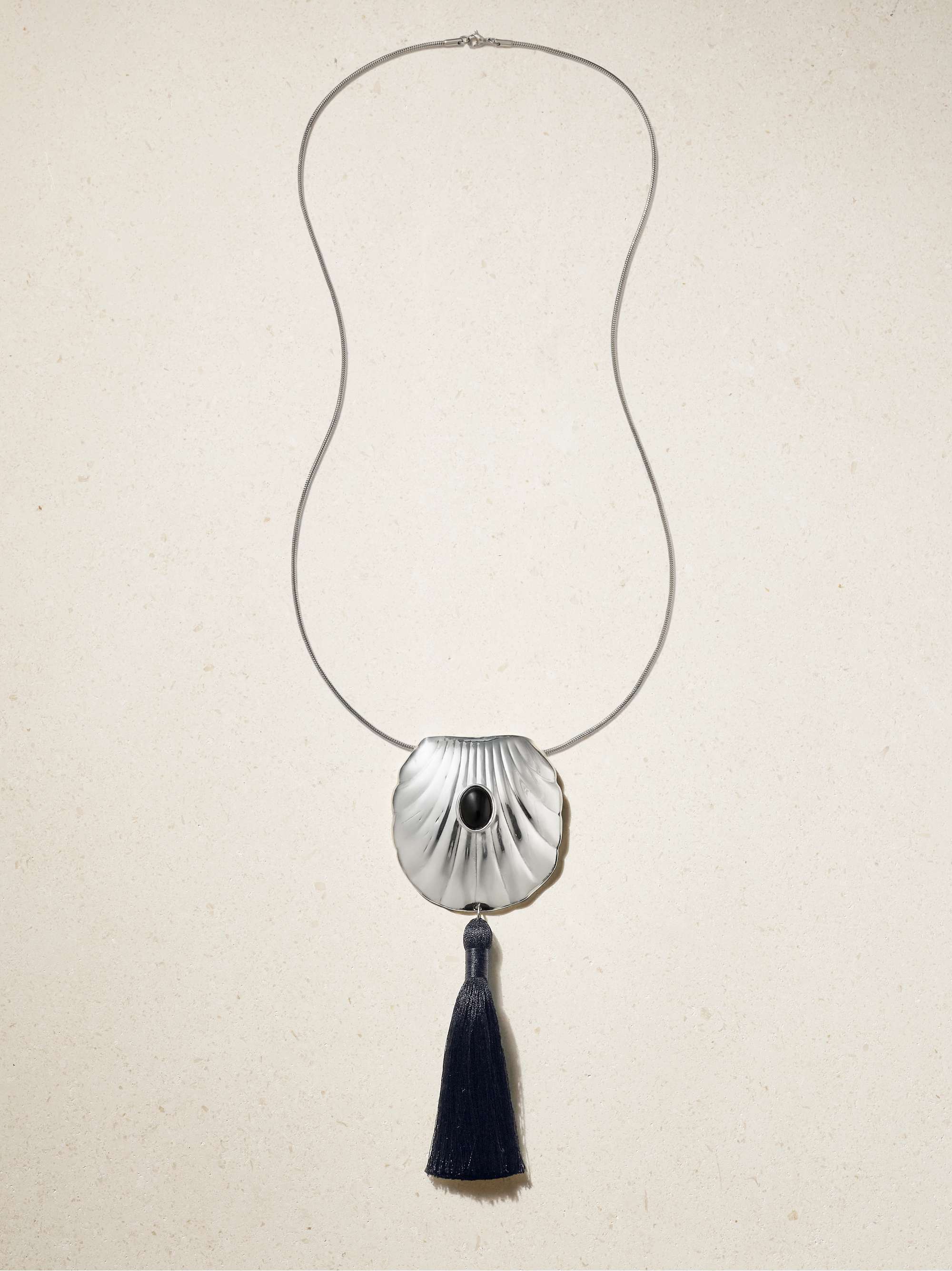 Petra Silver-Tone Onyx Necklace