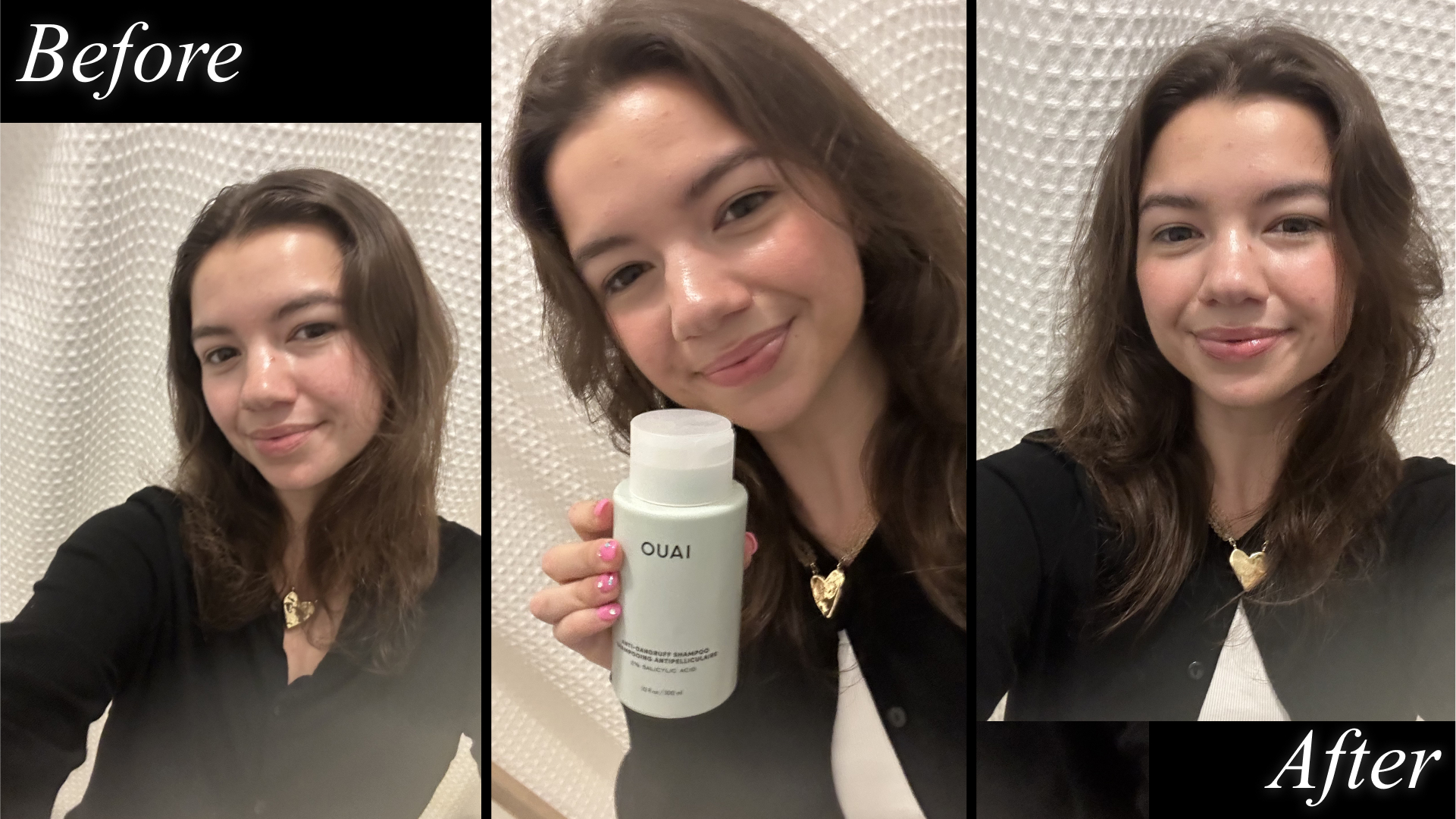 Contributing Marie Claire writer Malcia Greene uses OUAI Anti-Dandruff Shampoo