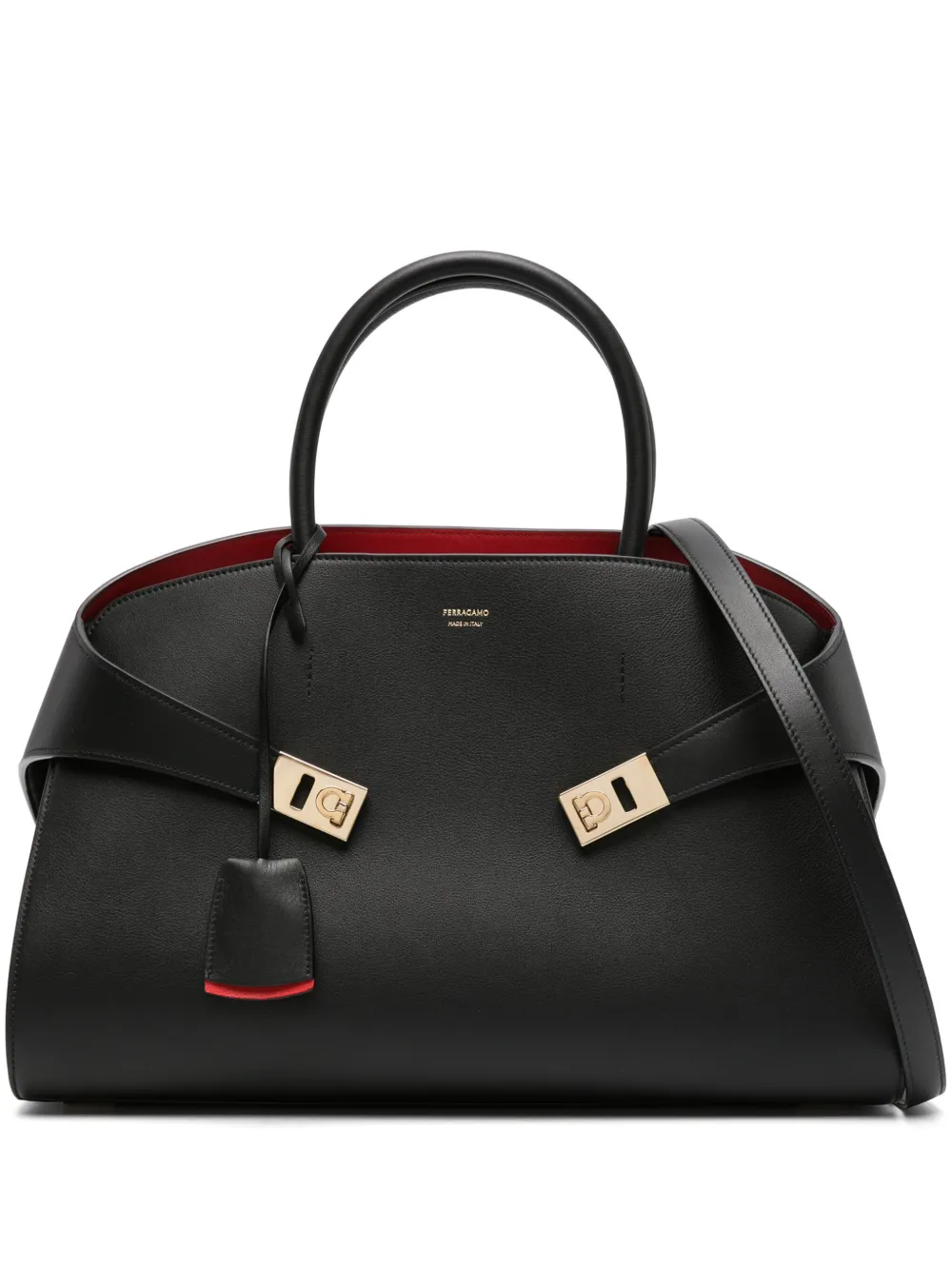 Ferragamo Medium Hug Leather Tote Bag | One Size