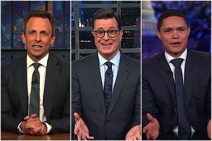 Stephen Colbert, Seth Meyers, and Trevor Noah pan Trump's pro-collusion confession