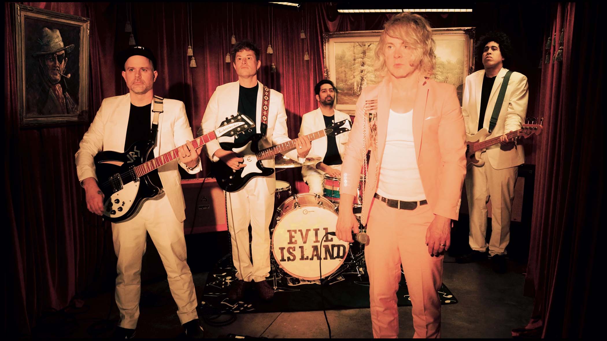 Evil Island pose in formation