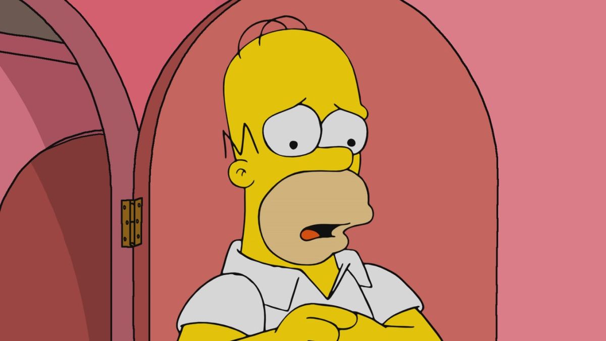 Homer worried on The Simpsons