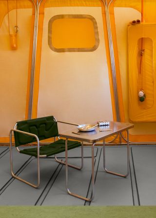 Green camping chair, part of Sardine Sardine installation for Design Parade Toulon