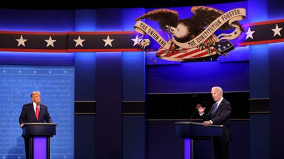 Donald Trump and Joe Biden during the final presidential debate in 2020.
