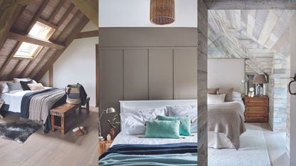 Cozy bedroom triptych