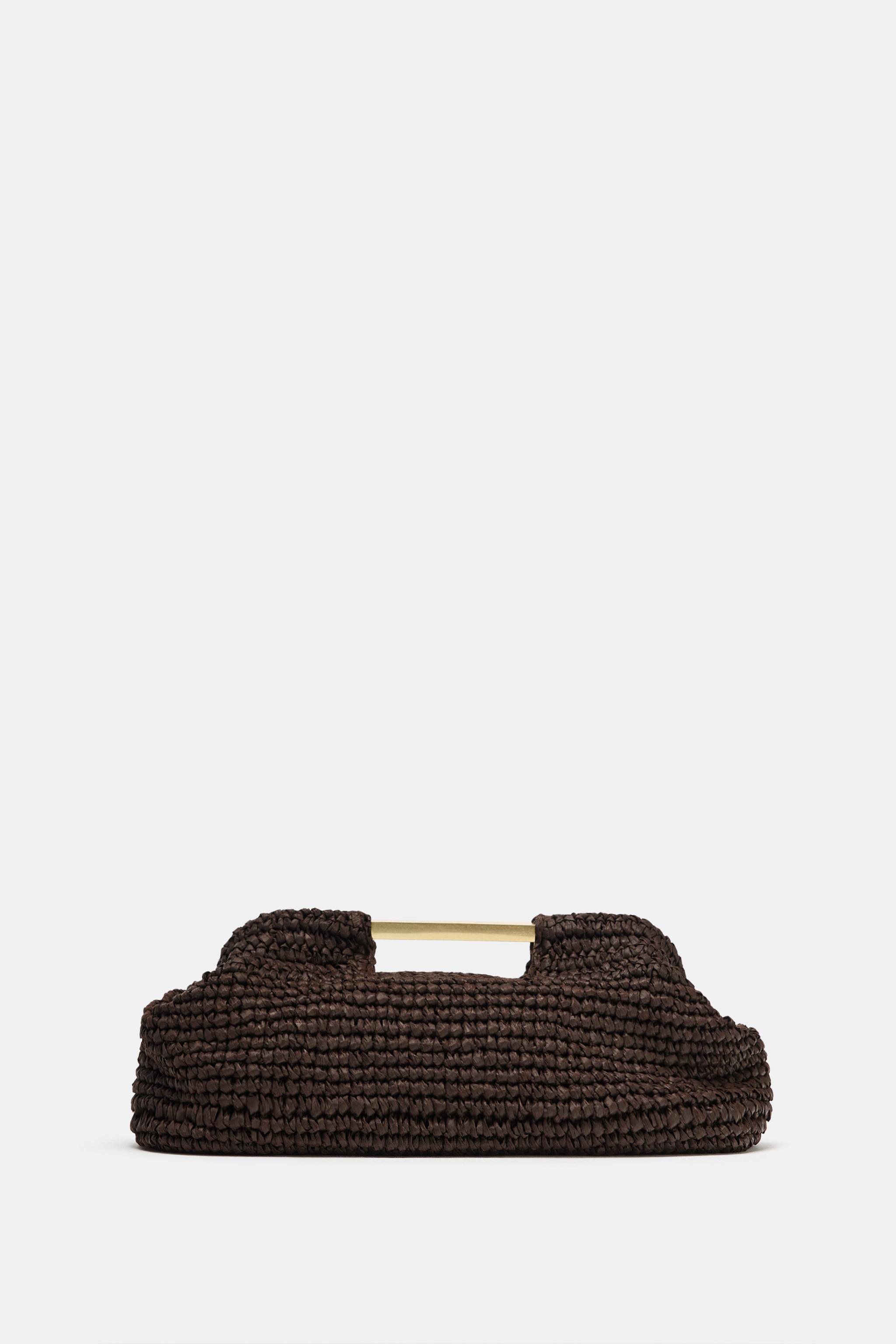 Braided Clutch Bag - Brown - One Size Only