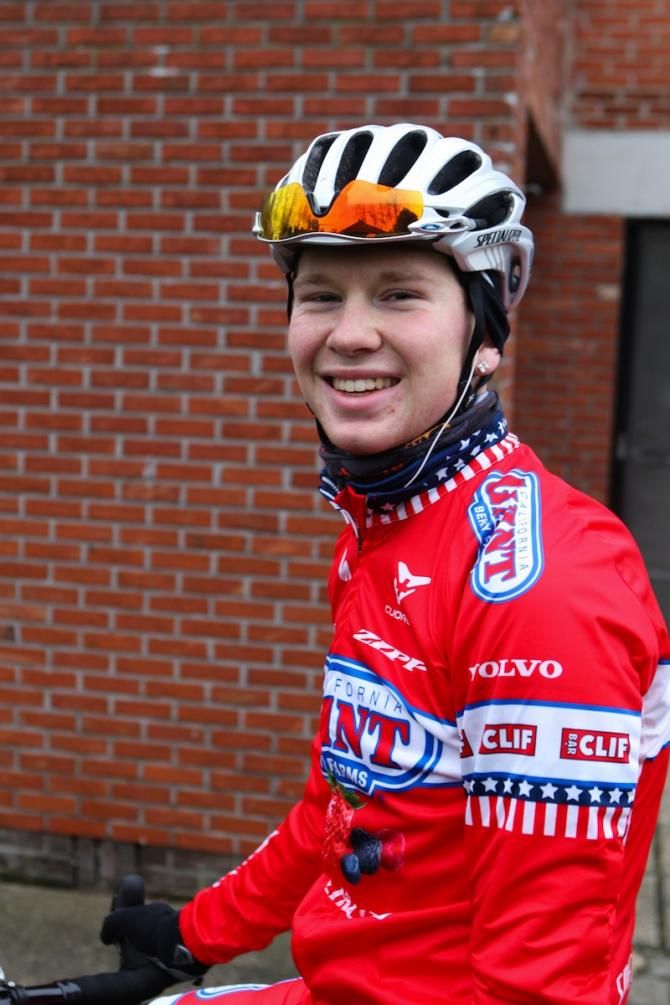 Logan Owen at the ECXC House in Vorselaar, Belgium.