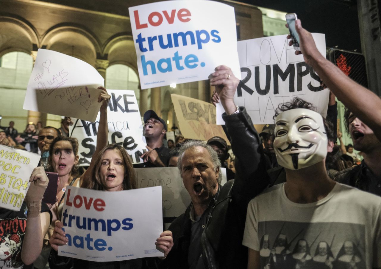 Anti-Trump protesters in California