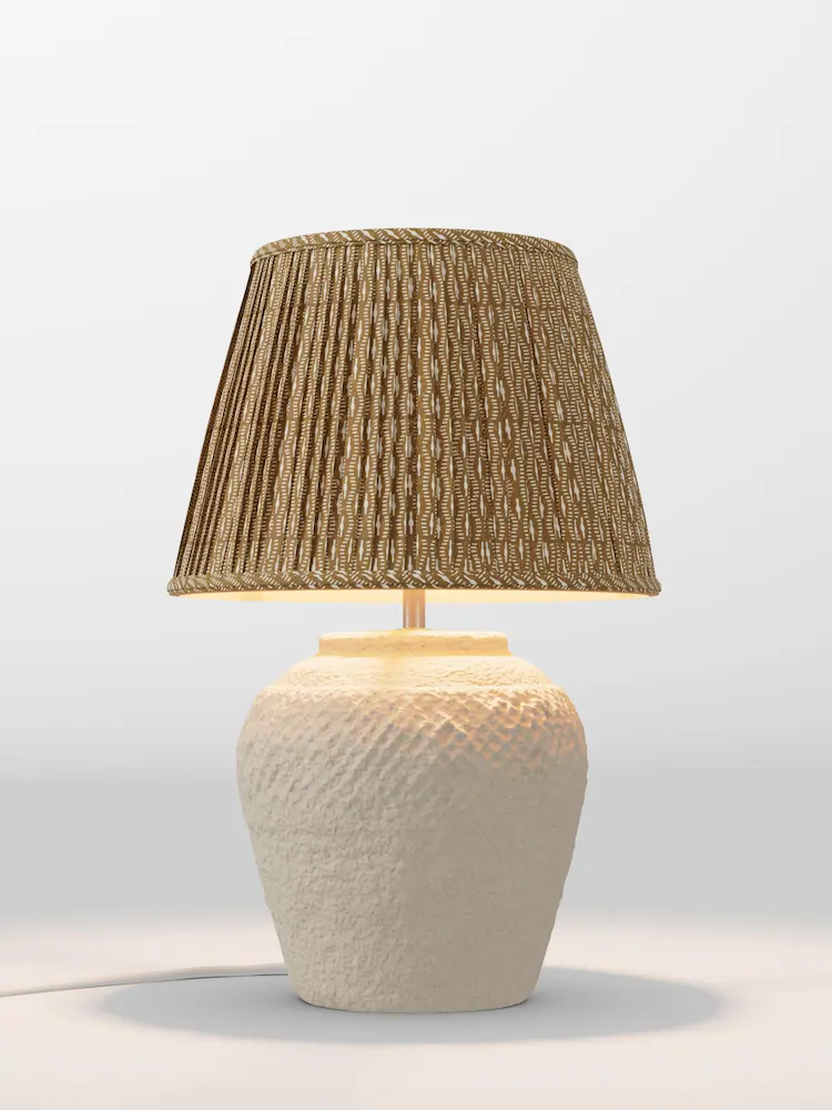 Next, Cream Moreton Base + Honey Yellow Geo Pleated Shade