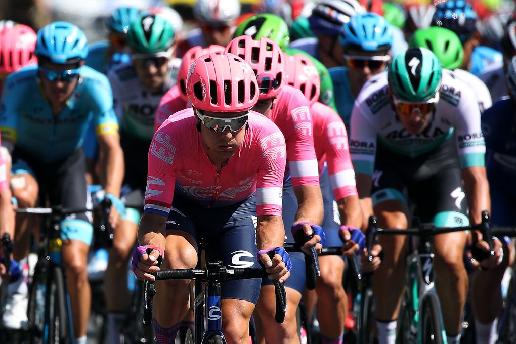 Sebastian Langeveld rides on the front for EF Education First during stage 10 at the Tour de France