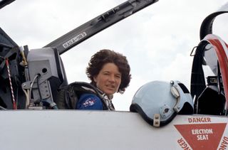 Sally Ride on a T-38 Jet