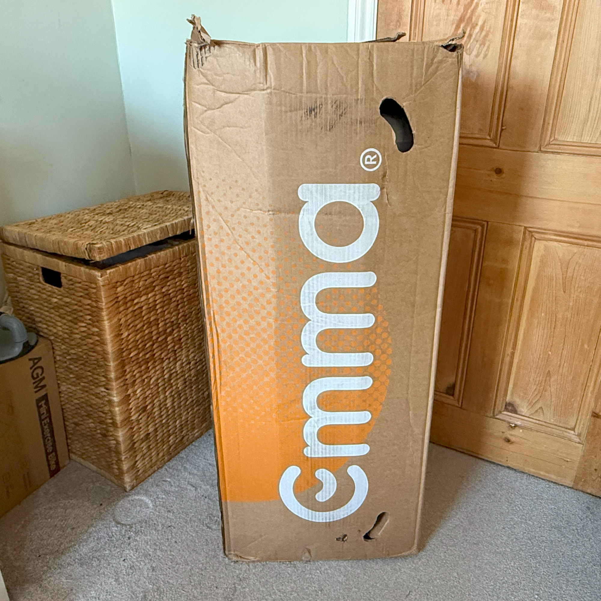 Emma Hybrid Airgrid mattress being tested at home
