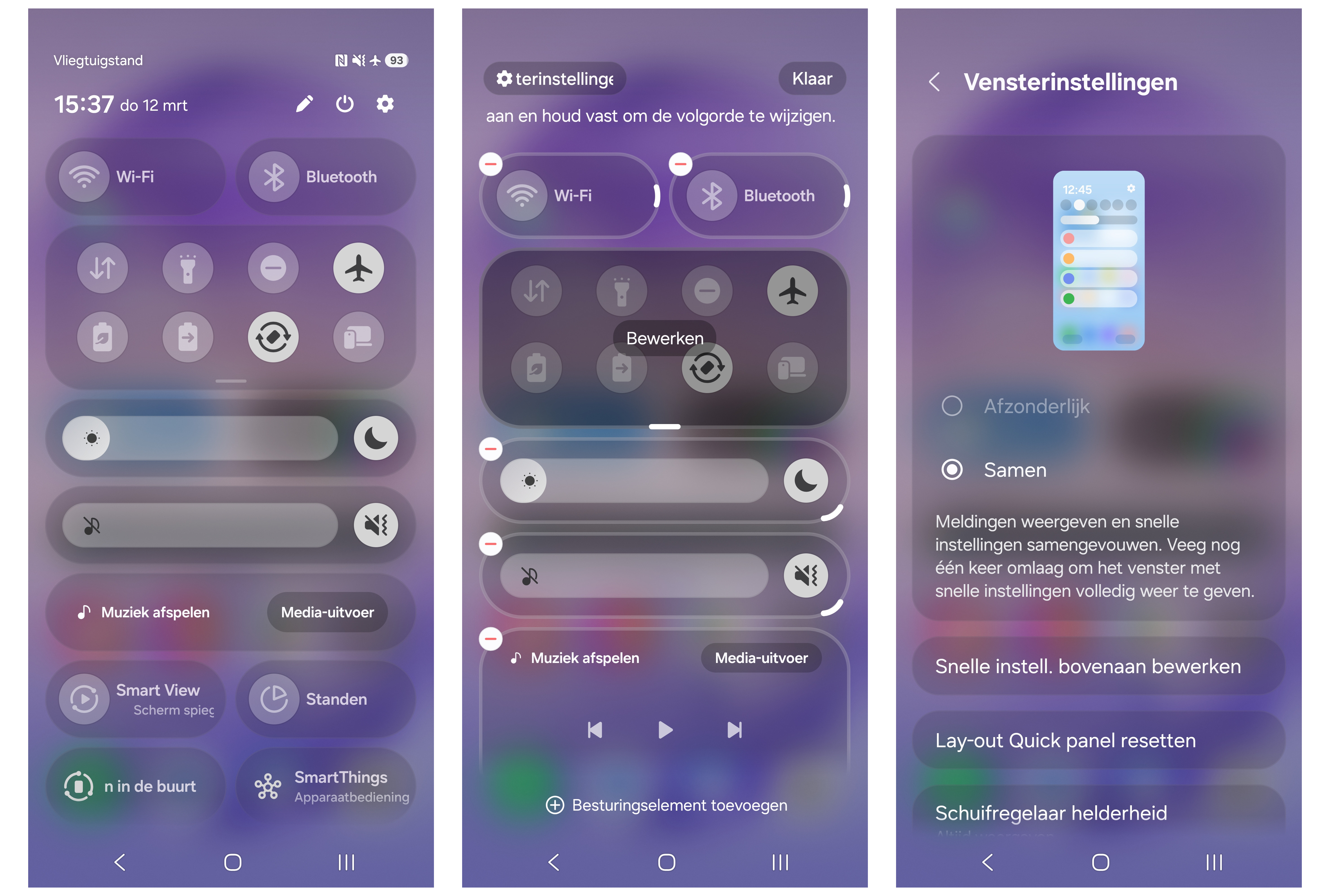 Samsung vensterinstellingen