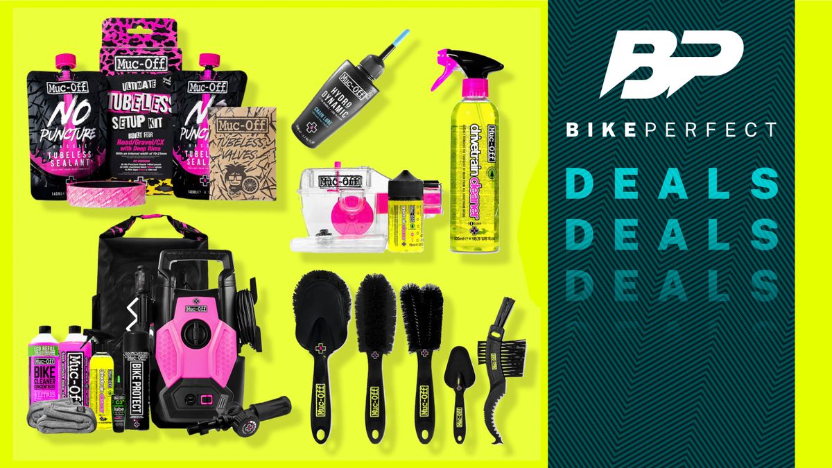 Muc-Off deal image showing various products and Bike Perfect logo