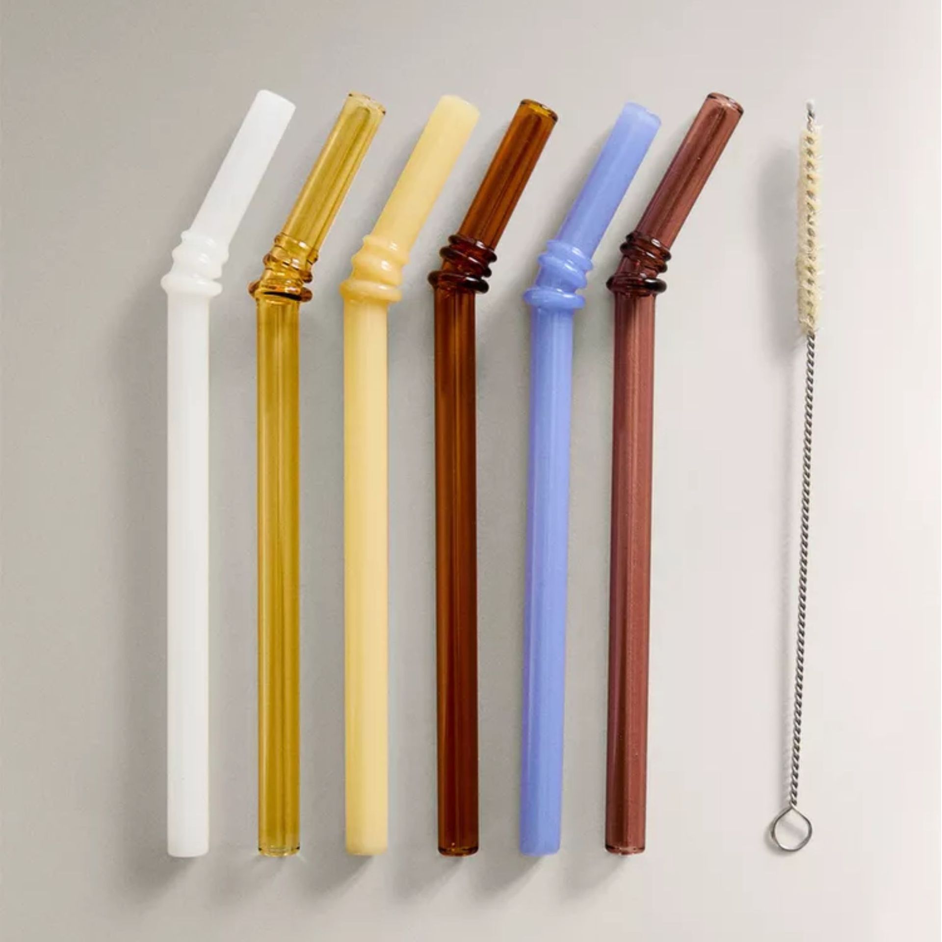 Set of Borosilicate Glass Straws