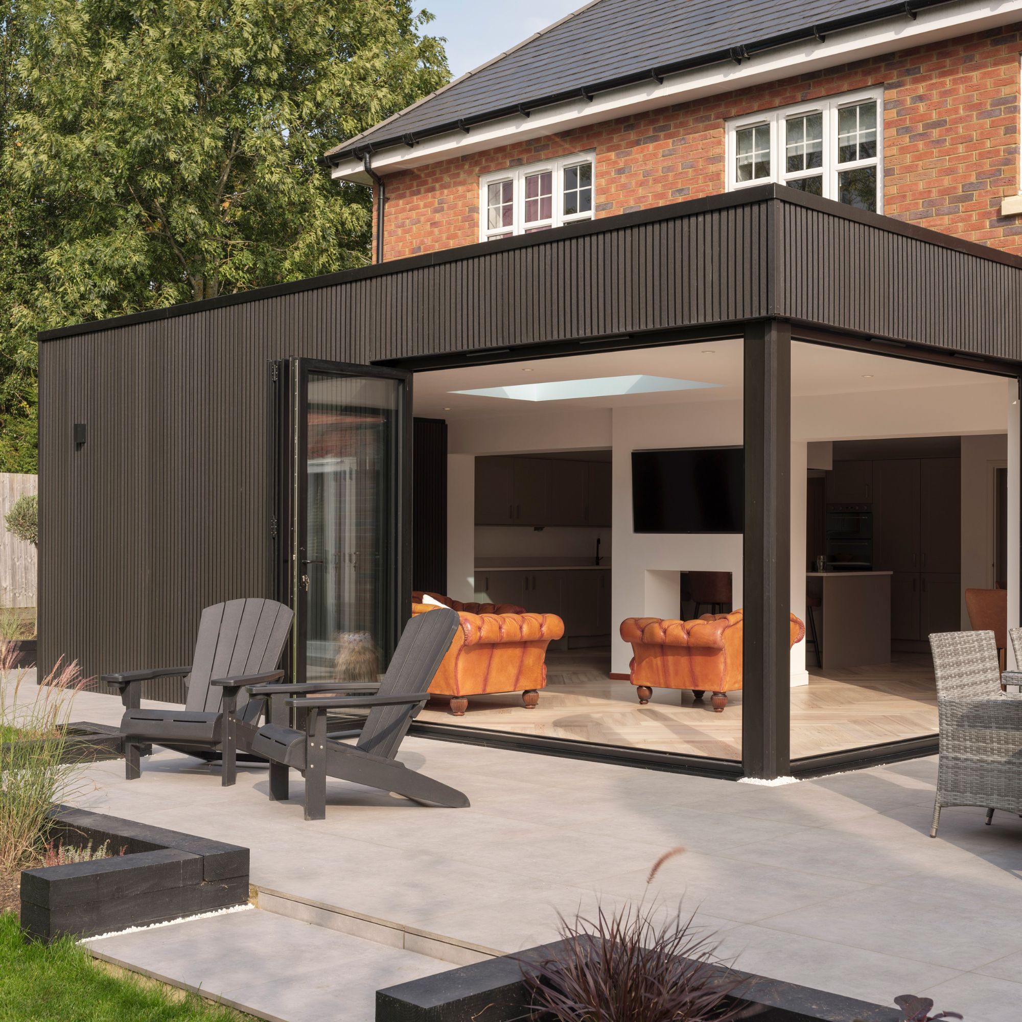 Composite cladding from Neotimber on a contemporary flat roof extension