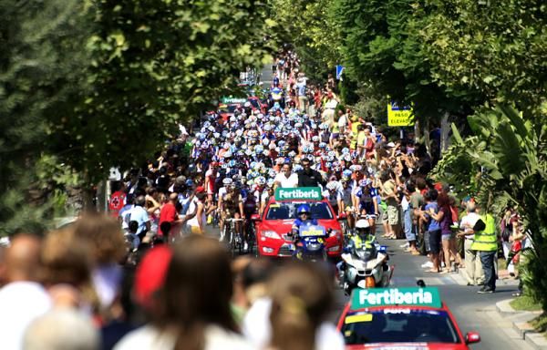 The peloton in the Vuelta.