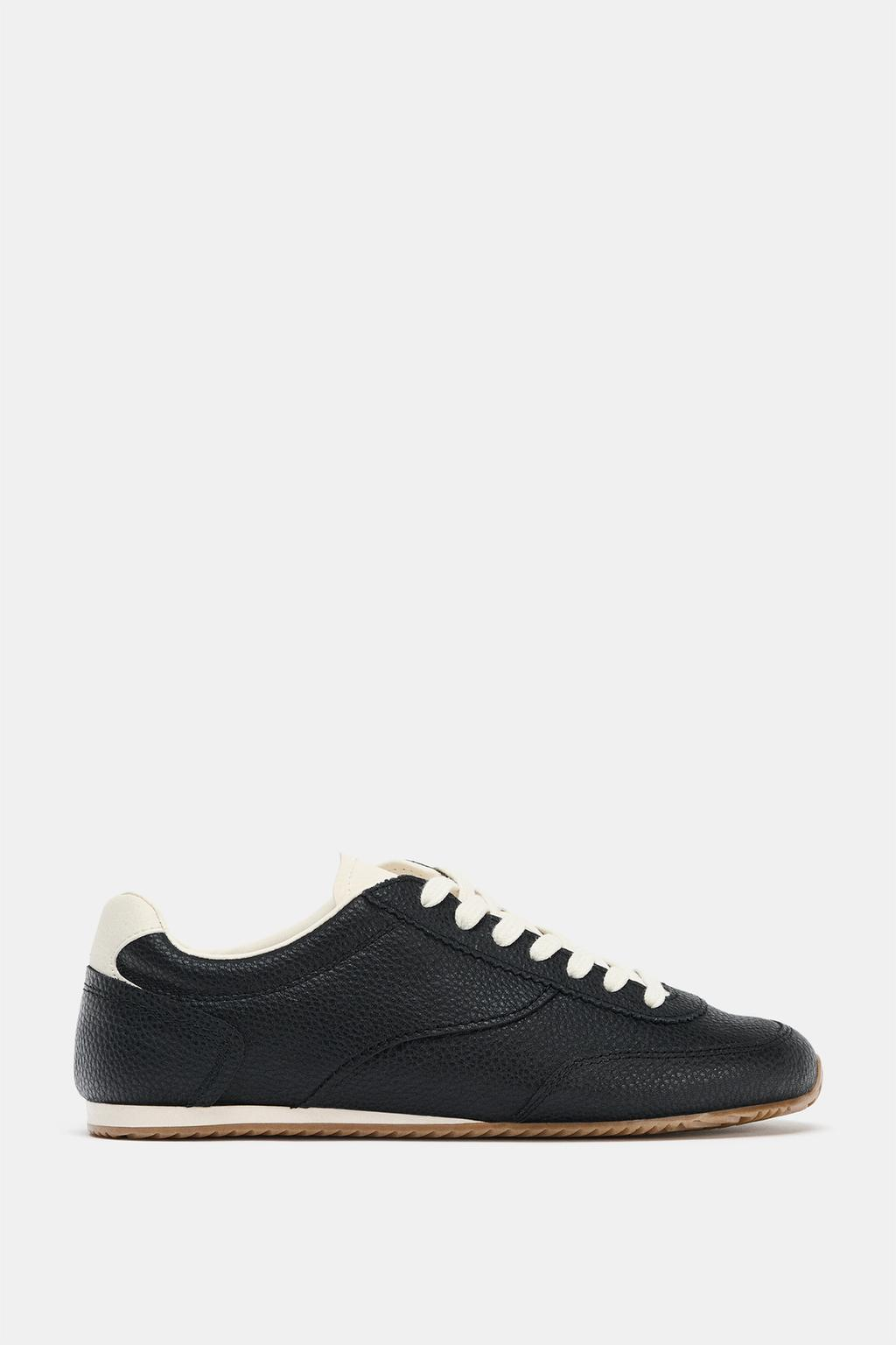 Zara , Contrast Leather Sneakers