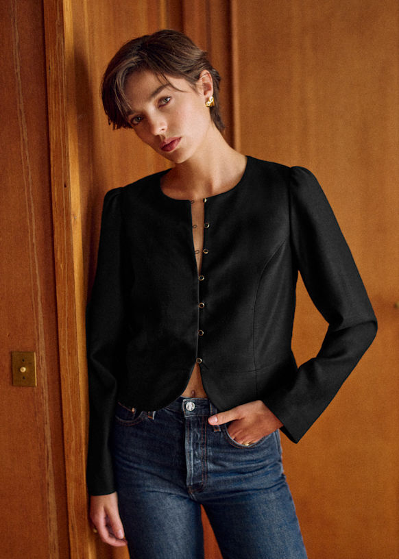 Alwane Jacket - Black - Viscose - Sézane