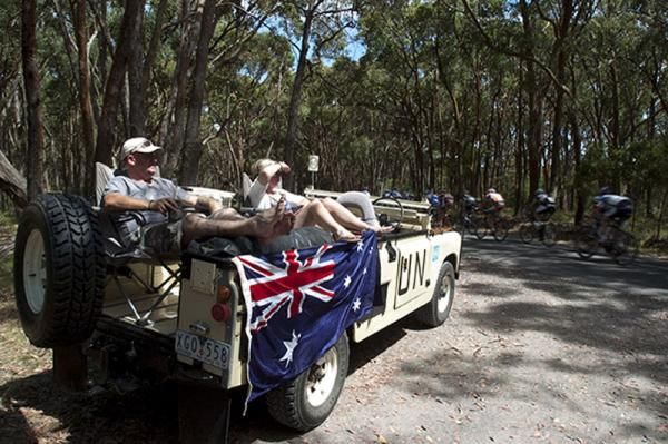 A shady spot for a beer and watching the Aussie titles on Fisken Road.