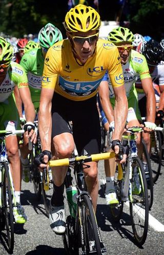 Bradley Wiggins (Sky) en route to Pau in stage 15.