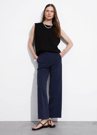 Wide Press-Crease Trousers