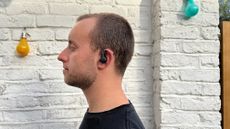 JLab Go Air Sport earbuds in use