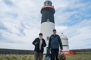 The Cleaner Greg Davies Conleth Hill at a lighthouse