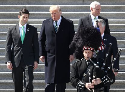 Paul Ryan and President Trump, talking