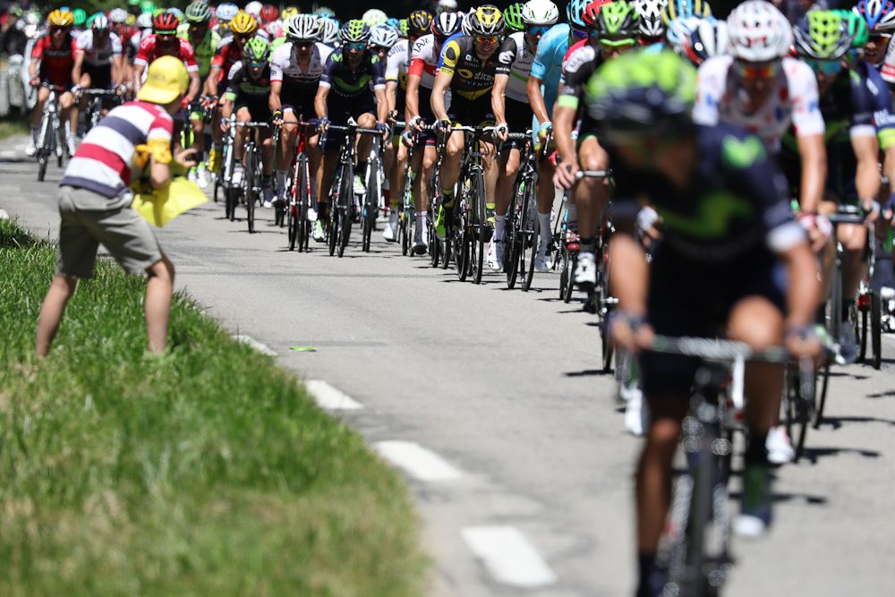 A Movistar rider looks back at the long line of suffering at the Tour de France.
