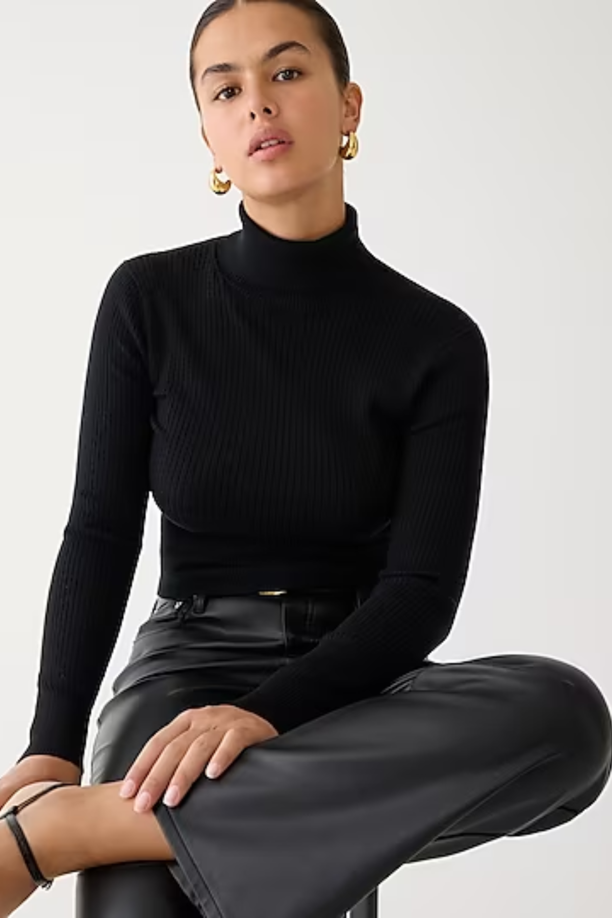 J.Crew TENCEL™ lyocell-blend ribbed turtleneck sweater