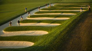 The Church Pews bunker at Oakmont Country Club