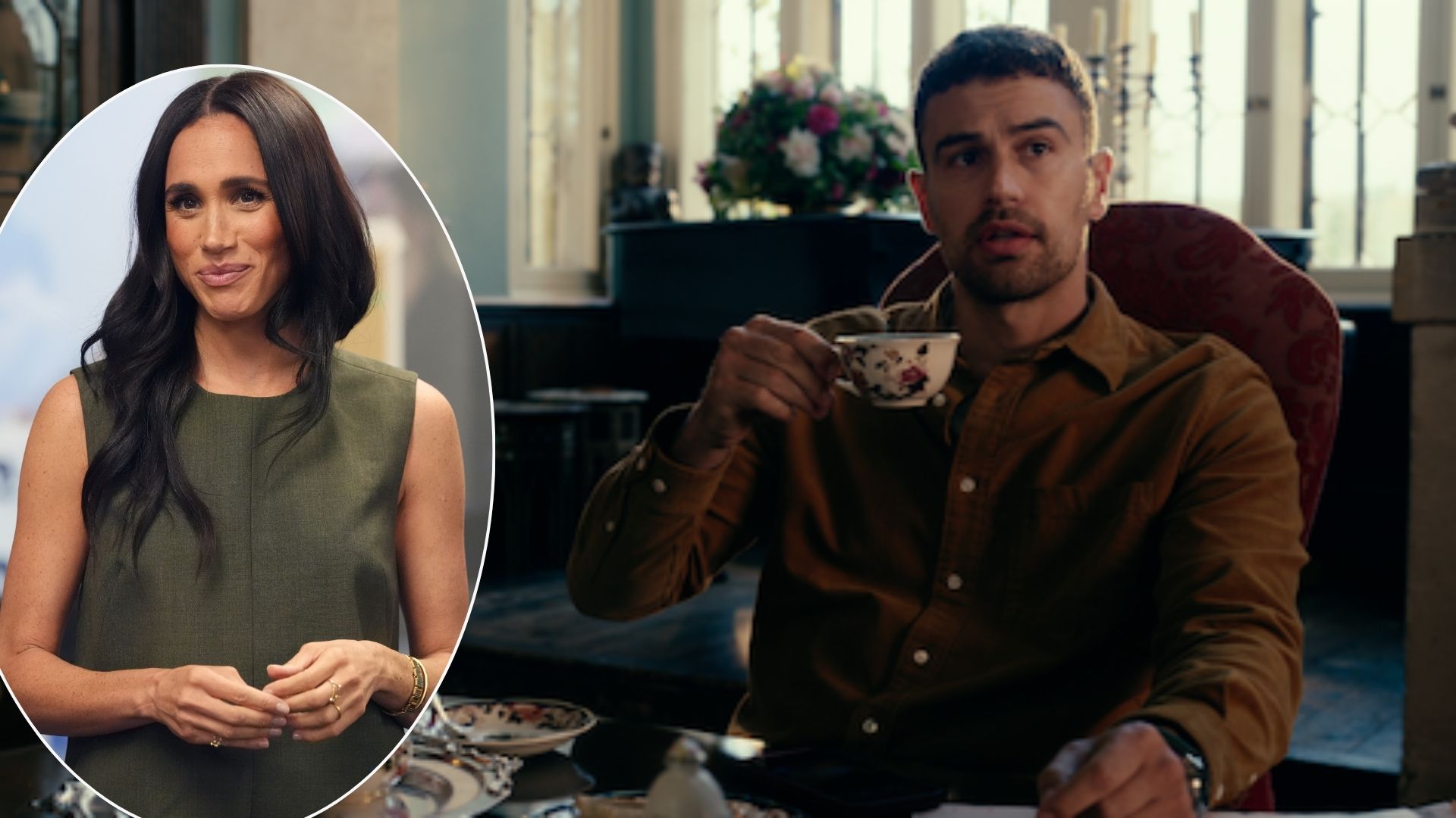 Meghan, Duchess of Sussex, visits Batyr, a mental health engagement programme, at Swinburne University of Technology in Hawthorn, and Theo James in The Gentlemen